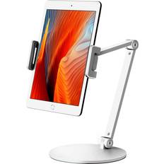 Mobile Device Holders Viozon Tablet Stand Holder Mount, Rotate 360 Degrees of Flexible, Height and Angle Adjustable, High-Grade Aluminium Alloy Long Arm Compatible with 4.5-13 Mobile Phone and Tablet, iPhone, iPadWhite