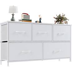 White Chest of Drawers OLIXIS 5 Organizer Closet White Chest of Drawer 39.4x20.9"