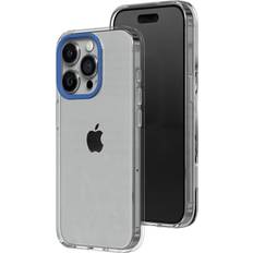 Rhinoshield Crystal Clear Case Compatible with [iPhone 15 Pro Max] Advanced Yellowing Resistance, High Transparency, Protective and Customizable Clear Phone Case Cobalt Blue Camera Ring