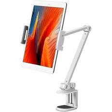 Viozon Tablet Stand Holder Mount, Rotate 360 Degrees of Flexible, Height and Angle Adjustable, High-Grade Aluminium Alloy Long Arm Compatible with 4.5-13 Mobile Phone and Tablet, iPhone, iPadWhite