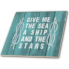 Ceramic Wall Decor 3DRose Sea, Ship Stars Background Photo-not Wall Decor