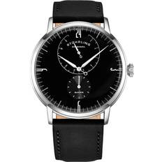 Stührling Original Klockor Stührling Original Black Genuine Leather 42mm Black