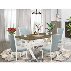 Blue Dining Sets East West Furniture X-Style Collection X076VE215-5 Dining Set