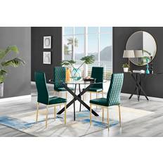 Samt Tischgruppen Box Novara 120cm Dining Set