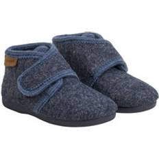 En Fant Kinderschuhe En Fant Wool Slippers - Velcro Navy Melange