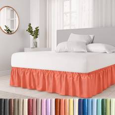 Orange Valance Sheets CGK Unlimited Wrap Around Dust Ruffle Bed Skirt Coral Valance Sheet Orange (203.2x)
