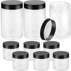 Cosmetics LotFancy Clear Round Cosmetic Jars with Lids for Storage Black