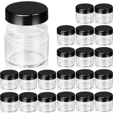 Cosmetics LotFancy Clear Round Cosmetic Jars with Lids for Storage Black