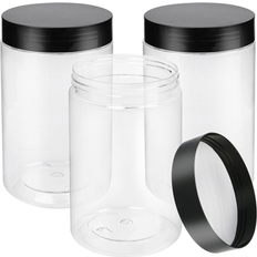 Cosmetics LotFancy Clear Round Cosmetic Jars with Lids for Storage Black