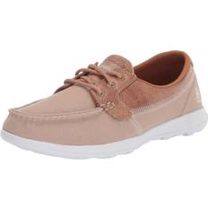 Skechers Women Boat Shoes Skechers Women's GO Walk LITE-Coral Boat Shoe, Natural, Wide