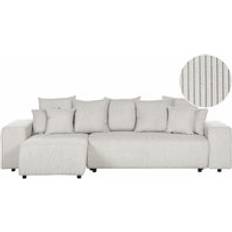 Beige - Sofa Set Sofas Beliani Right Hand Jumbo Cord Corner Bed with Storage Light Beige Luspa Sofa 3 Seater