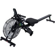 Air Rowing Machine for Home Use Foldable with Roller Wheels Compact Rower with Bluetooth