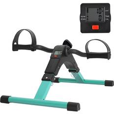 Fitness Machines Himaly Folding Pedal Exerciser Mini Exercise Bike Portable Foot Peddler Desk Bike Arm and Leg Peddler Machine with LcD Monitorgreen