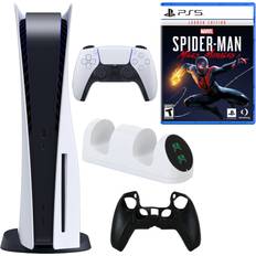 Game Consoles Sony 5 Console with Spiderman Miles Morales Game and Accessories Open White