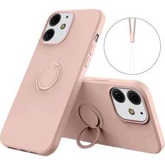 MTP Products iPhone 13 Liquid Silikonskal med Ringhållare Rosa