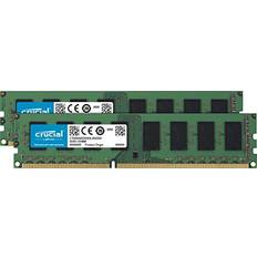 RAM Memory Crucial 16GB Kit 8GBx2 DDR3/DDR3L 1600 MT/s PC3-12800 DR x8 ECC UDIMM 240-Pin Memory CT2KIT102472BD160B