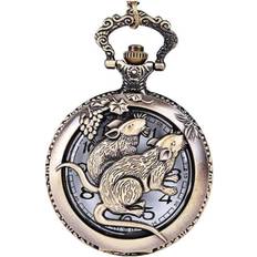 Plexi Pocket Watches AAKG Vintage Hollow Zodiac Necklace Pocket Watch