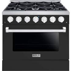 Hallman BOLD 36"" 5.2 Cu. Ft. 6 Burner Matte Graphite" Gray