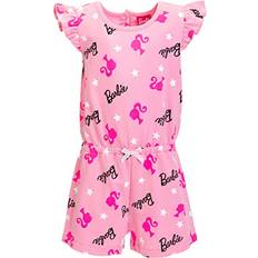 Bow Jumpsuits Children's Clothing Barbie Girl's French Terry Sleeveless Romper - Pink