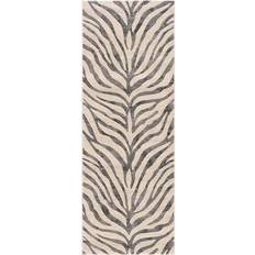 Hauteloom Ecorse Animal Zebra Print Gray, Beige, Black, White 31x87"