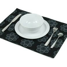 Star Wars Star Wars White Imperial Logo Black Outdoor Dining Placemats Set of 4 Place Mat Black