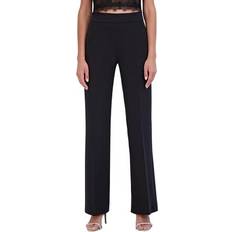 BCBGeneration New York Women's Side-Zip Straight-Leg Trousers Onyx