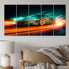 Design Art Teal Neon Exotic Car II Neon Wall Decor