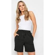 Long Shorts LTS Tall Black Textured Shorts Tall Women's Jersey Shorts