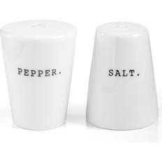 The Cellar Whiteware Words Salt Mill, Pepper Mill