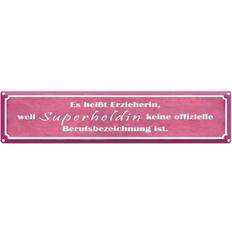 Vianmo Educator Superhero Pink Decoración de Pared 46x10cm