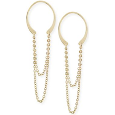 Macy's Moon & Meadow Horseshoe Chain Drop Earrings in 14K Yellow Gold Exclusive