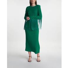 ROTATE Birger Christensen Klänningar ROTATE Birger Christensen Rotate Klännig Fringe Midi Grön
