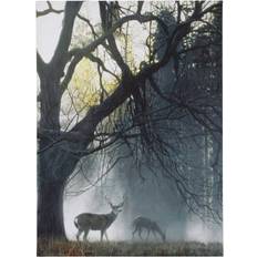 Open Road Brands Framed Art Open Road Brands Foggy Deer in Trees Framed Art