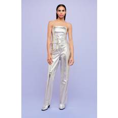 Whistles Women's Cosmo Leather Trouser Silver