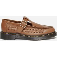 Loafers Dr. Martens Adrian T-Bar Woven Leather Mary Jane Shoes - British Tan