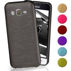 Moex Hülle für samsung galaxy j3 2016 case cover silikon schutzhülle tpu brushed Schwarz Slate-Black