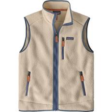 Herre - XXS Ytterklær Patagonia Men's Retro Pile Fleece Vest - Dark Natural w/Utility Blue