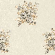 Wallpapers Marlow Home Co non-woven wallpaper floral wallpaper beige cream, blue, brown 10.05 X 0.53 M