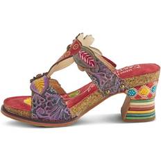 Red Heeled Sandals Spring Step Artiste Women Rossie Slide High Heel SandalRed Multi 7.5-8