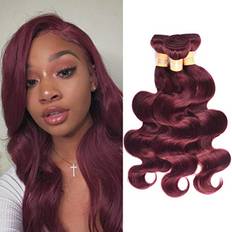 WOME Brazilian Virgin Human Hair 99J Burgundy Red Hair Bundles 3 Wave