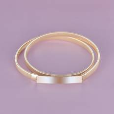 Elastic Metal Belts For Women Dresses Stretch Female Waist Belts Silver Metal Plate Thin Buckle Ladies Dress Belts Multicoloured One
