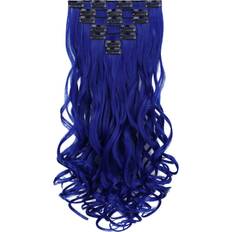 Blue Hair Extensions,SYXLCYGG Clip Hair Extensions 18" Wavy Cheap Natural colorful