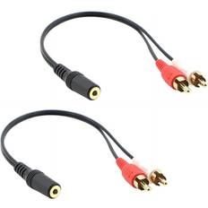 Cables Tlily 2X 2-RCA Male to Female 3.5mm Aux Stereo Cable