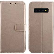 Skal-man Plånboksfodral Samsung Galaxy S10 S10 Plus Guldfärgad
