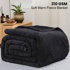 Aspire Homeware Fleece Super Soft Blankets Black