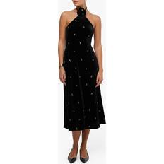 WeWoreWhat High Neck Flower Dress in Black. M, S, XL, XS, XXS