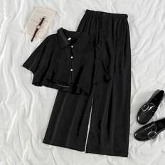 Autumn Two Piece Set Women Summer Short Sleeve Shirt Wonen Clothing Matching Sets Sweat Suits Lounge Wear Pants Top Multicoloured One