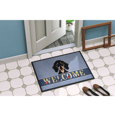 Entrance Mats Caroline's Treasures Smooth & Tan Dachshund Welcome Black