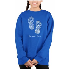 Children's Clothing LA Pop Art Beach Bum Big Girl's Word Crewneck Sweatshirt Royal