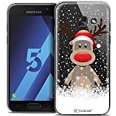 Caseink Fodral för Samsung Galaxy A5 2017 A520 [kristall HD mönster jul kollektion 2017 design hjort med mössa styv ultratunn tryckt i Frankrike]